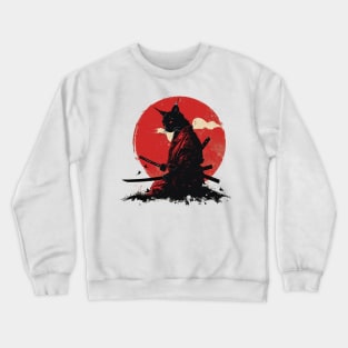 samurai cat Crewneck Sweatshirt